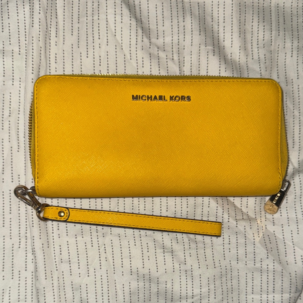 Michael Kors Sunlit Yellow Wristlet Wallet